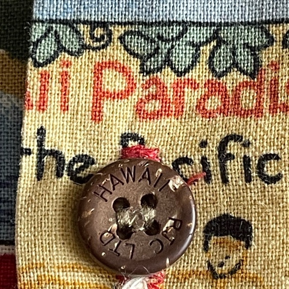 VTG KoleKole Mens M Button Down Postcard Aloha Print Shirt Hawaiian Red USA Made - Picture 5 of 7